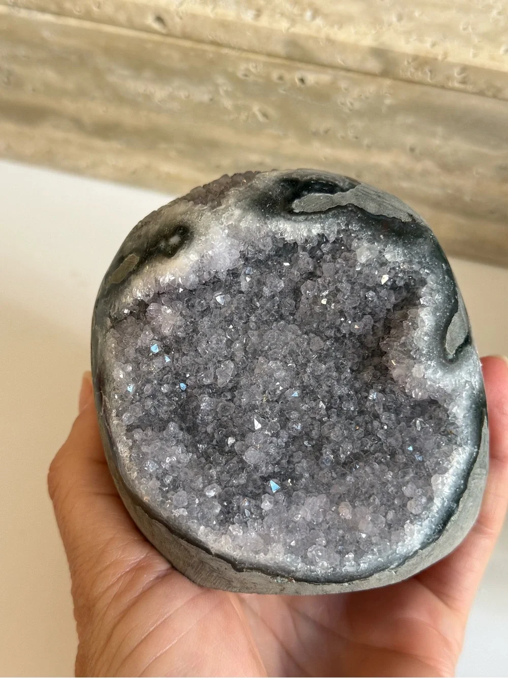 Unique Natural grayish lavender amethyst cut base specimen from Brazil - Picture 3 of 6